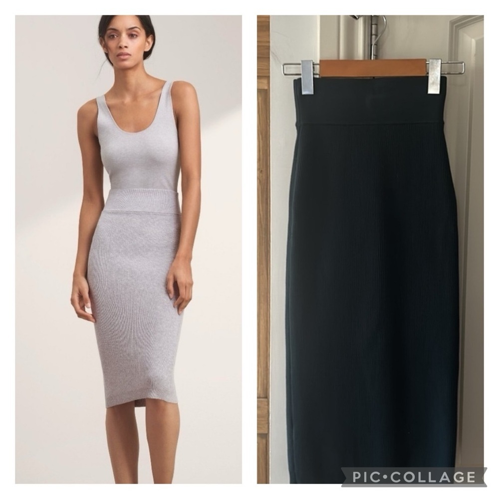 🎀 WILFRED ARITZIA Josephine teal knit midi skirt xs